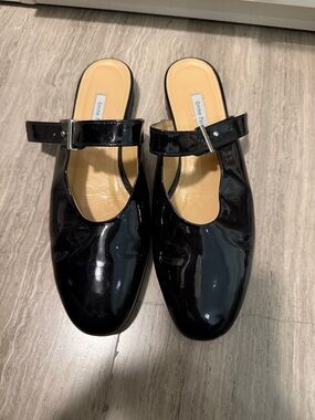 Emme Parsons Black Patent Mary Jane Mules